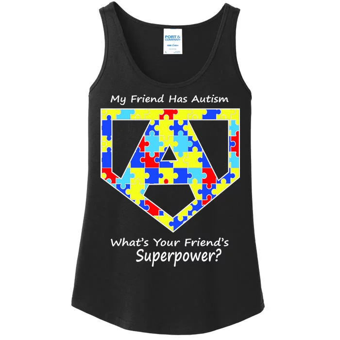 My Friend Has Autism What's Your Friend's Superpower? Ladies Essential Tank