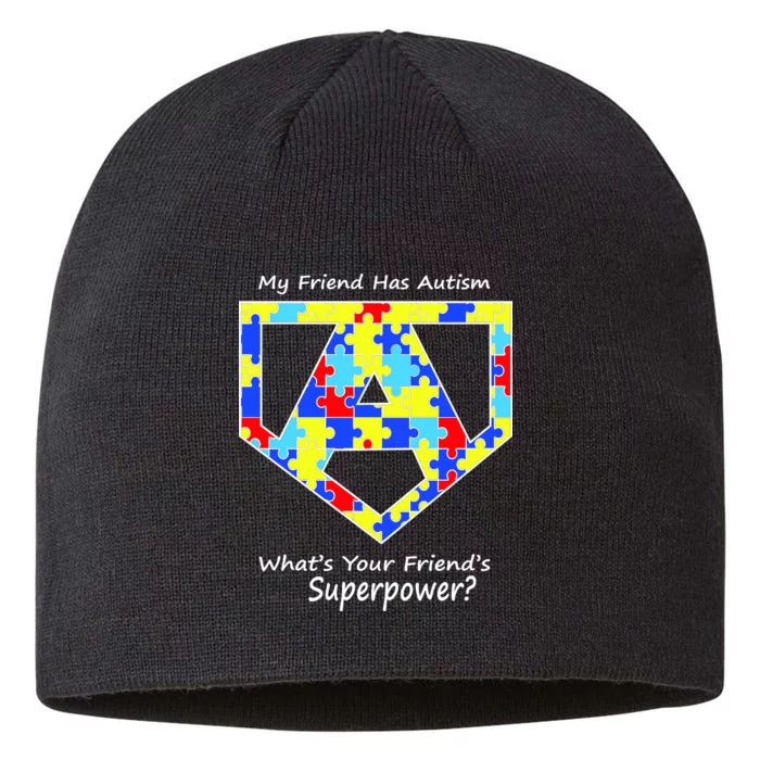 My Friend Has Autism What's Your Friend's Superpower? 8 1/2in Sustainable Knit Beanie