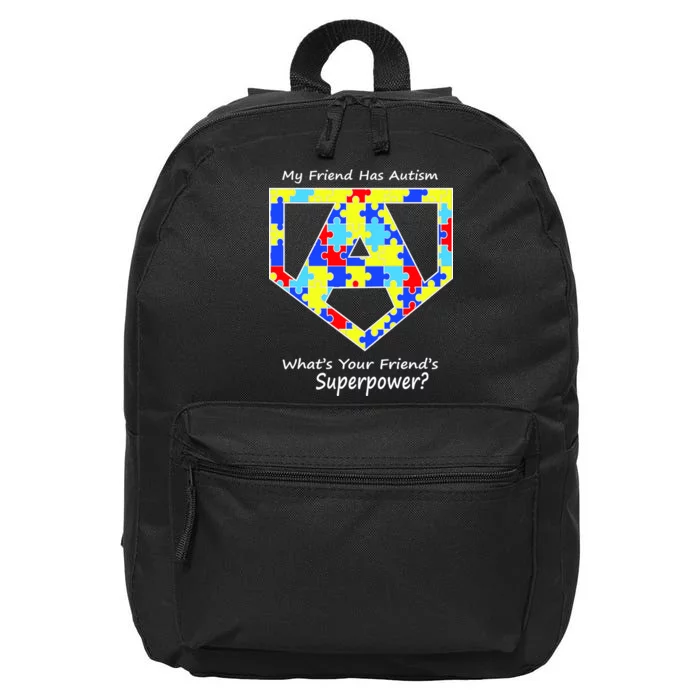 My Friend Has Autism What's Your Friend's Superpower? 16 in Basic Backpack