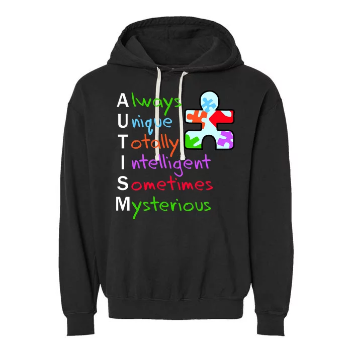 My Gift Is Autism: Always Unique Totally Intelligent Sometime Mysterious Puzzle Garment-Dyed Fleece Hoodie