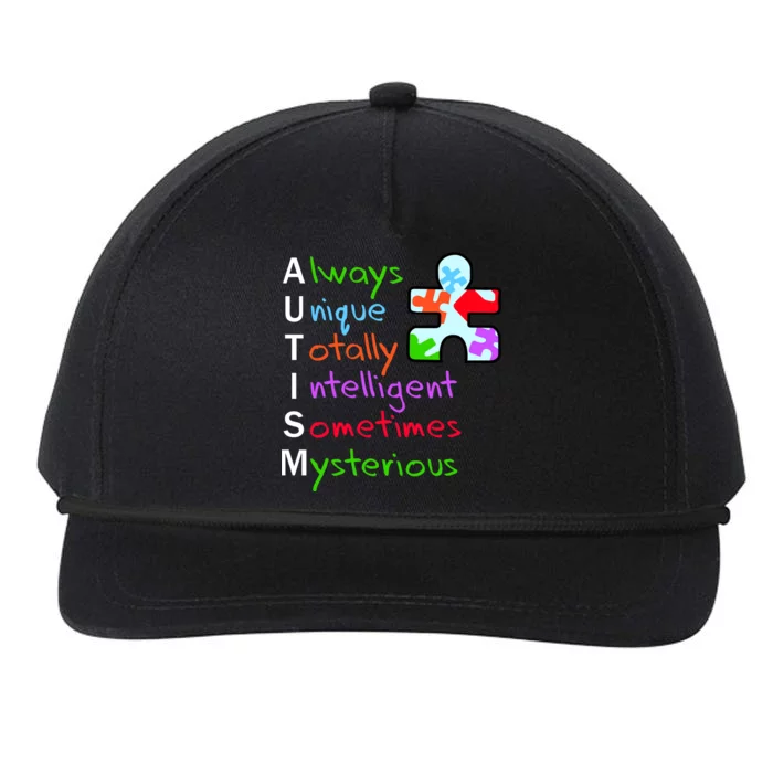 My Gift Is Autism: Always Unique Totally Intelligent Sometime Mysterious Puzzle Snapback Five-Panel Rope Hat