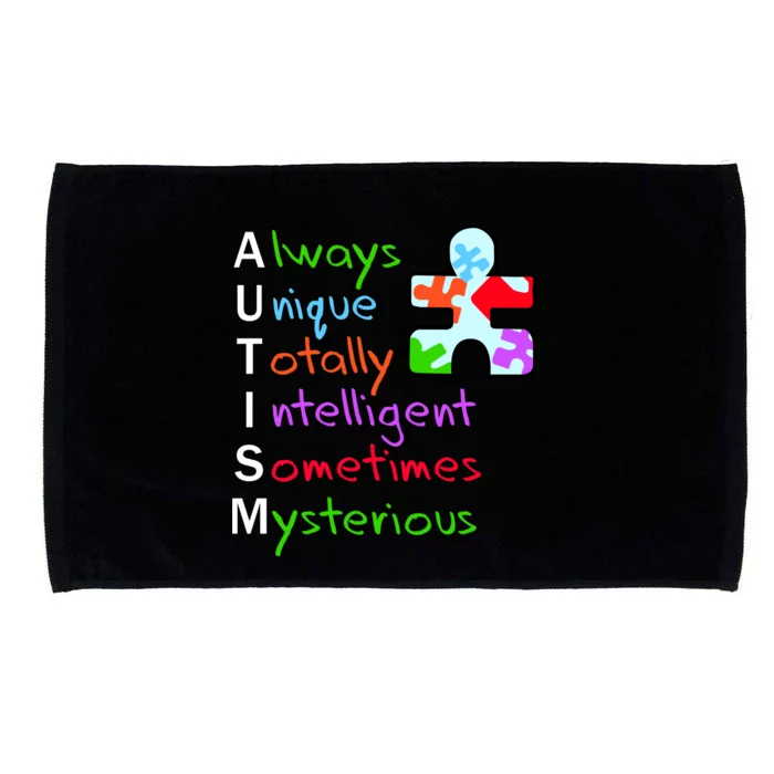 My Gift Is Autism: Always Unique Totally Intelligent Sometime Mysterious Puzzle Microfiber Hand Towel