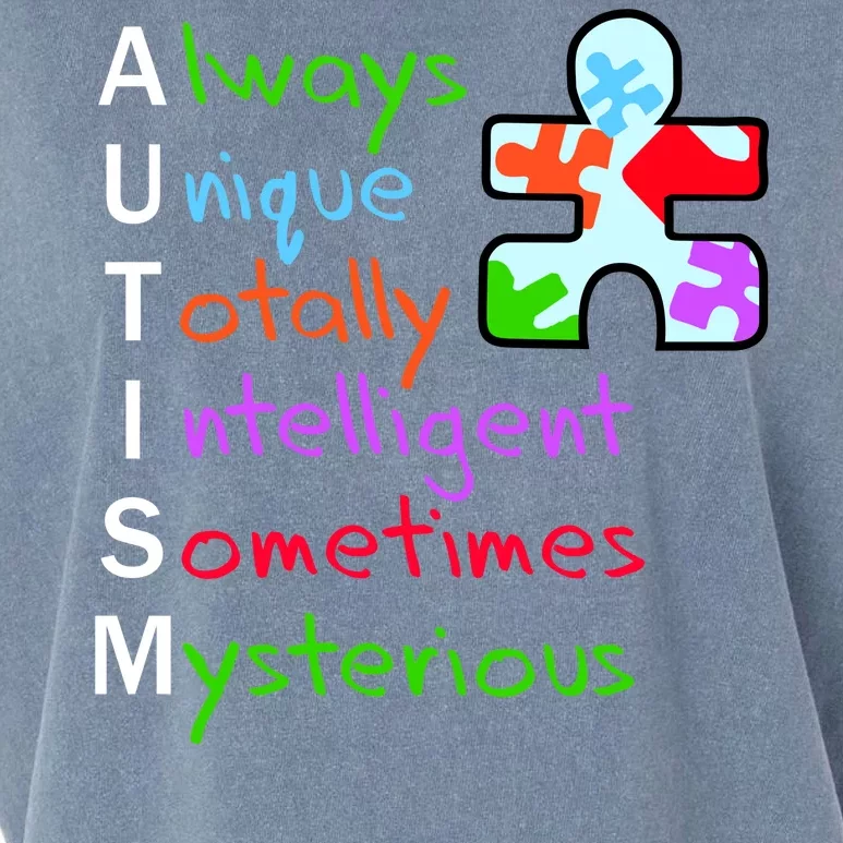 My Gift Is Autism: Always Unique Totally Intelligent Sometime Mysterious Puzzle Garment-Dyed Women's Muscle Tee