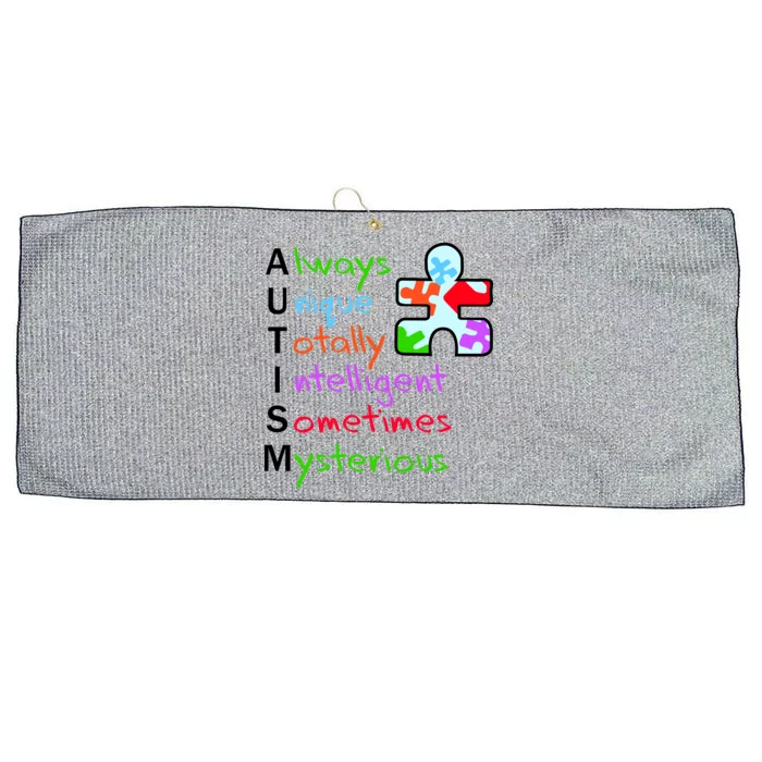 My Gift Is Autism: Always Unique Totally Intelligent Sometime Mysterious Puzzle Large Microfiber Waffle Golf Towel