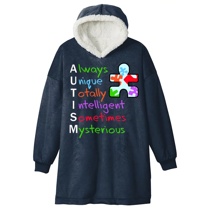 My Gift Is Autism: Always Unique Totally Intelligent Sometime Mysterious Puzzle Hooded Wearable Blanket