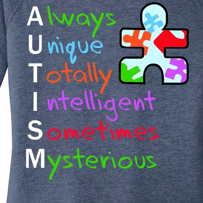 My Gift Is Autism: Always Unique Totally Intelligent Sometime Mysterious Puzzle Women's Perfect Tri Tunic Long Sleeve Shirt