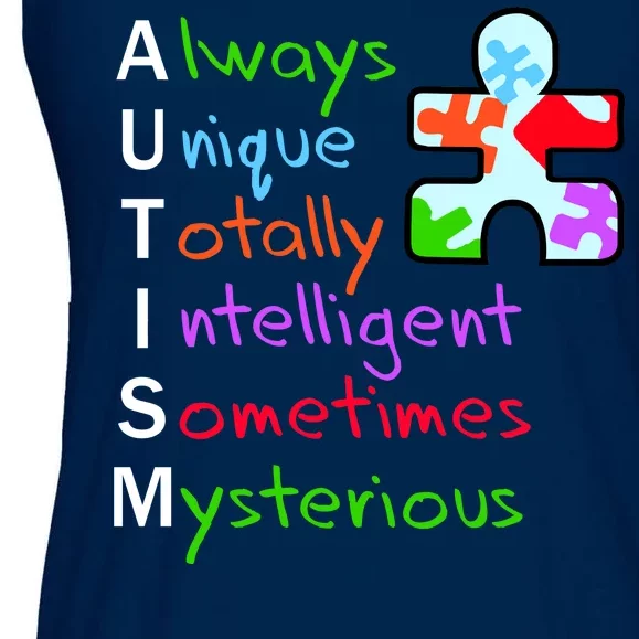 My Gift Is Autism: Always Unique Totally Intelligent Sometime Mysterious Puzzle Ladies Essential Flowy Tank