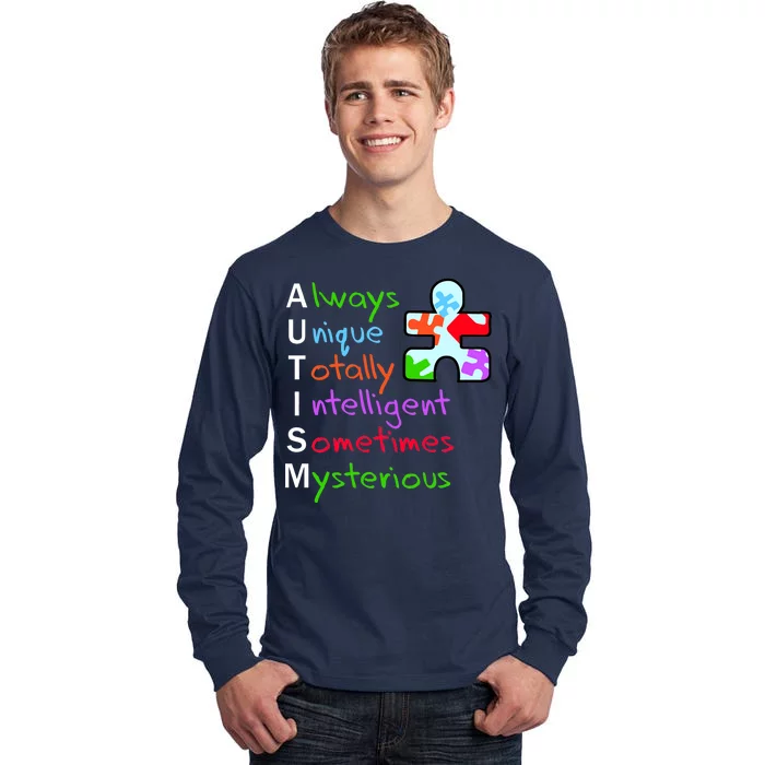 My Gift Is Autism: Always Unique Totally Intelligent Sometime Mysterious Puzzle Tall Long Sleeve T-Shirt