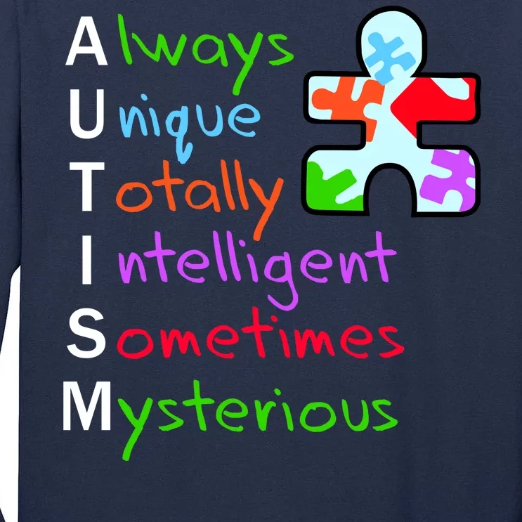 My Gift Is Autism: Always Unique Totally Intelligent Sometime Mysterious Puzzle Tall Long Sleeve T-Shirt