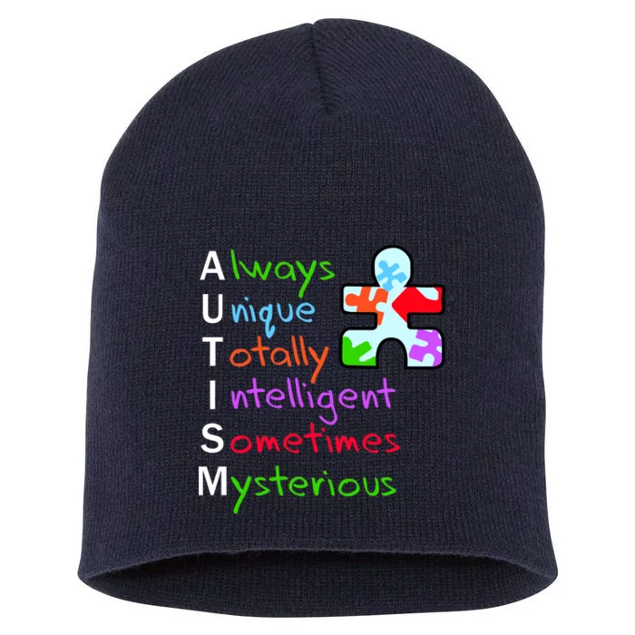 My Gift Is Autism: Always Unique Totally Intelligent Sometime Mysterious Puzzle Short Acrylic Beanie