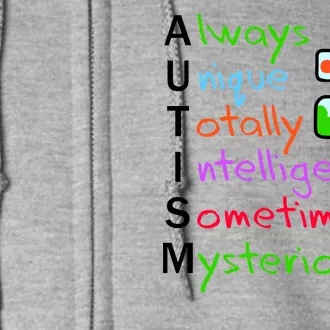 My Gift Is Autism: Always Unique Totally Intelligent Sometime Mysterious Puzzle Full Zip Hoodie