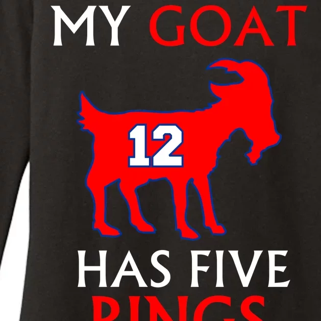 My Goat #12 Has Five Rings New England Football Champs Womens CVC Long Sleeve Shirt