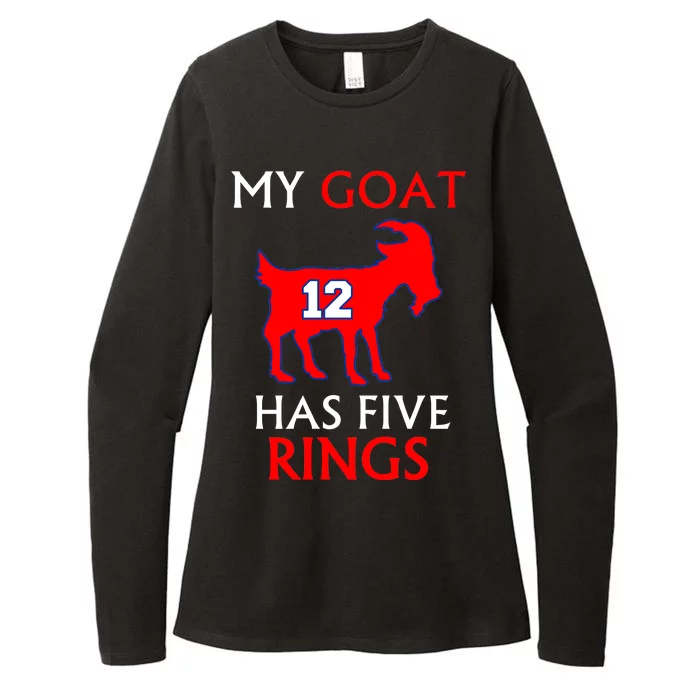 My Goat #12 Has Five Rings New England Football Champs Womens CVC Long Sleeve Shirt