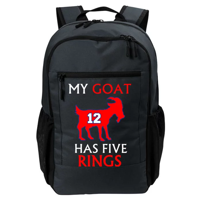 My Goat #12 Has Five Rings New England Football Champs Daily Commute Backpack