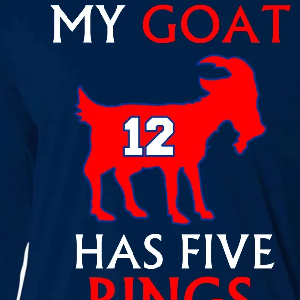 My Goat #12 Has Five Rings New England Football Champs Cooling Performance Long Sleeve Crew