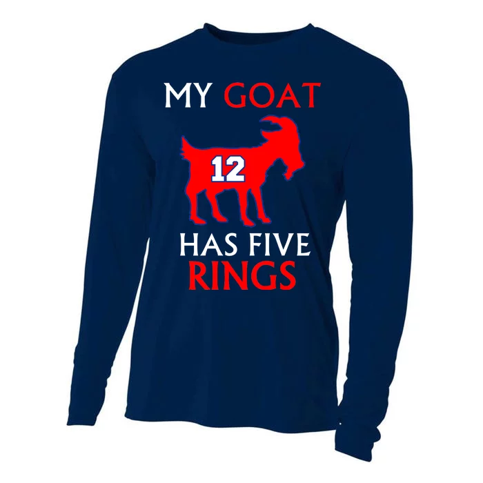 My Goat #12 Has Five Rings New England Football Champs Cooling Performance Long Sleeve Crew