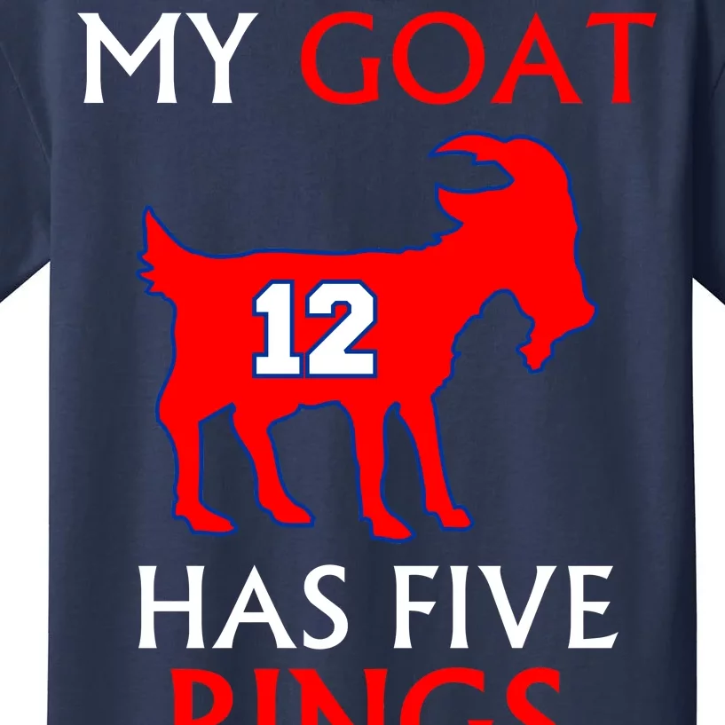 My Goat #12 Has Five Rings New England Football Champs Kids T-Shirt