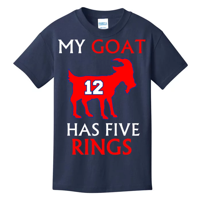 My Goat #12 Has Five Rings New England Football Champs Kids T-Shirt