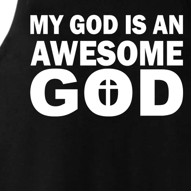 My God Is An Awesome God Ladies Tri-Blend Wicking Tank