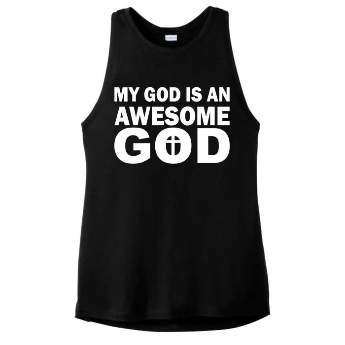 My God Is An Awesome God Ladies Tri-Blend Wicking Tank