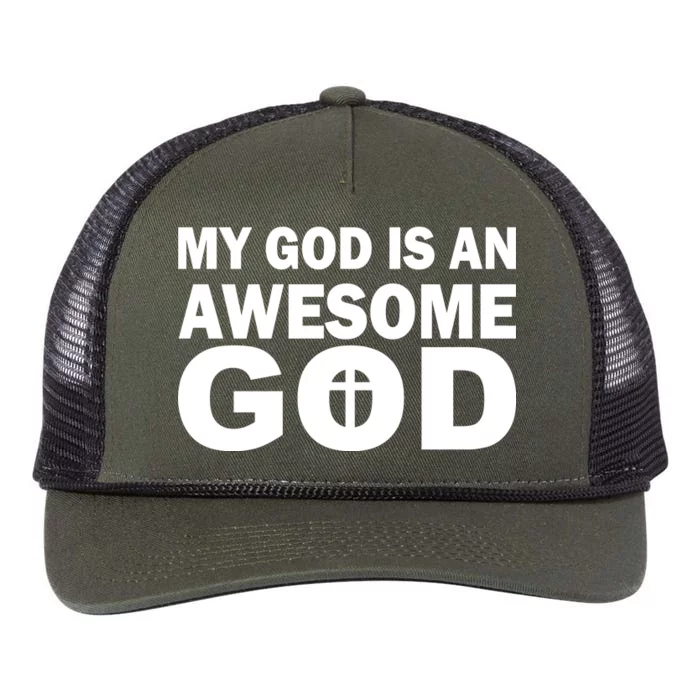 My God Is An Awesome God Retro Rope Trucker Hat Cap