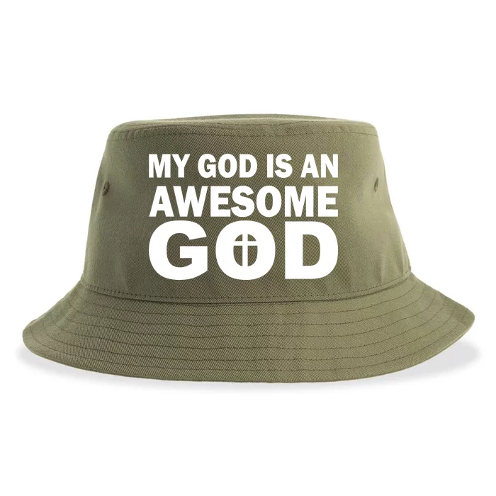 My God Is An Awesome God Sustainable Bucket Hat