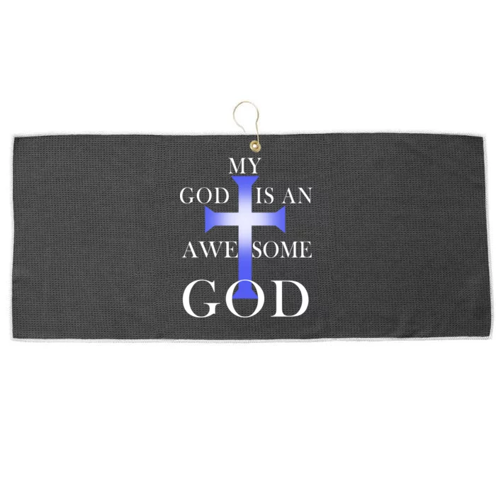 My God Is An Awesome God Jesus Large Microfiber Waffle Golf Towel