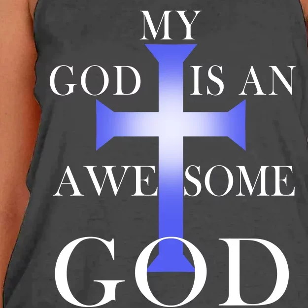 My God Is An Awesome God Jesus Women's Knotted Racerback Tank