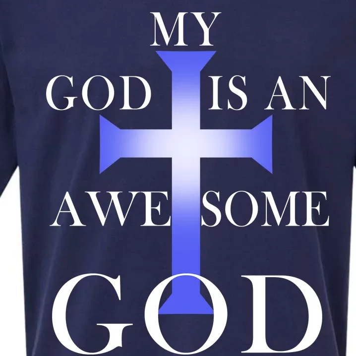 My God Is An Awesome God Jesus Sueded Cloud Jersey T-Shirt