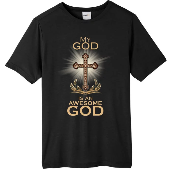 My God Is An Awesome God Vintage Cross ChromaSoft Performance T-Shirt