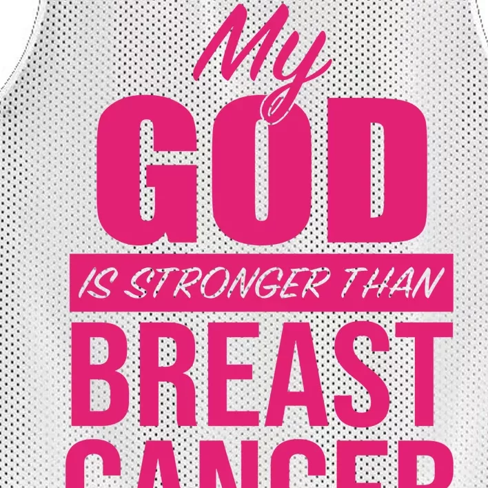 My God Is Stronger Than Breast Cancer Mesh Reversible Basketball Jersey Tank