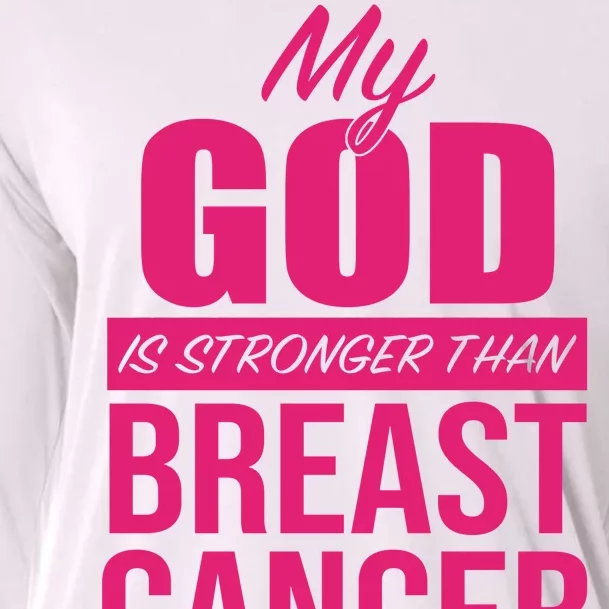 My God Is Stronger Than Breast Cancer Cooling Performance Long Sleeve Crew