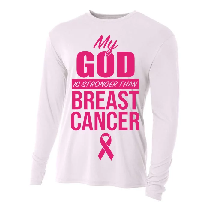 My God Is Stronger Than Breast Cancer Cooling Performance Long Sleeve Crew