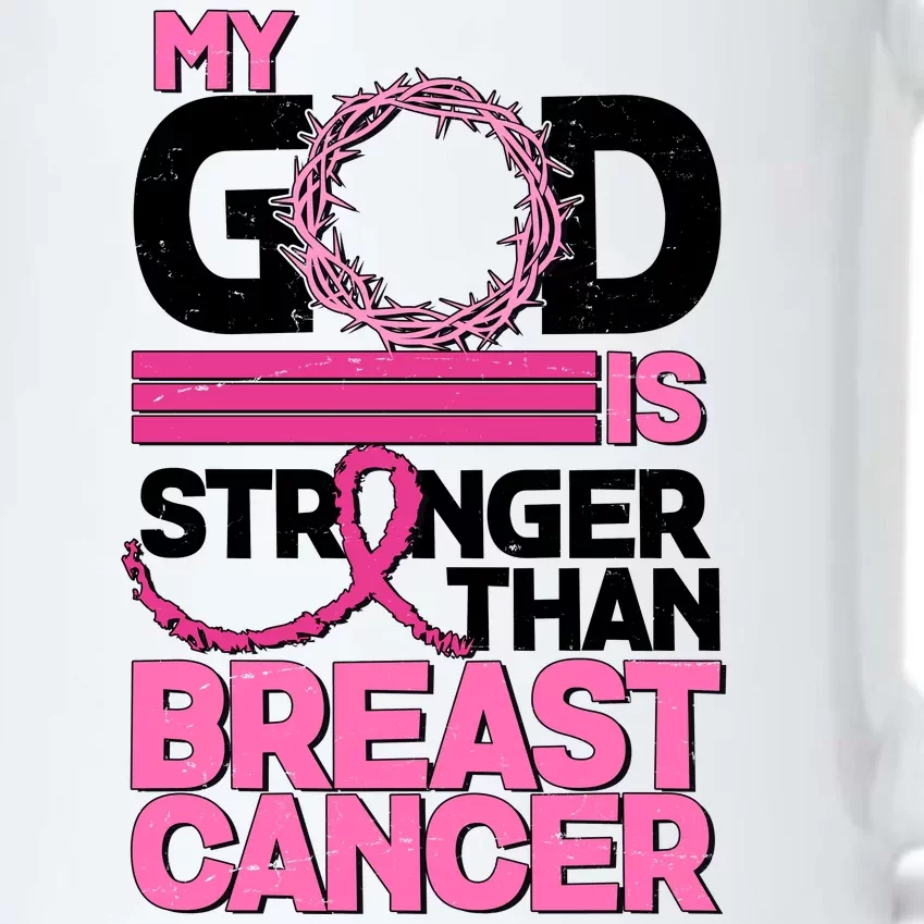 My God Is Stronger Than Breast Cancer Awareness Black Color Changing Mug