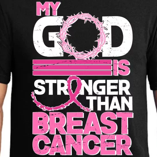 My God Is Stronger Than Breast Cancer Awareness Pajama Set