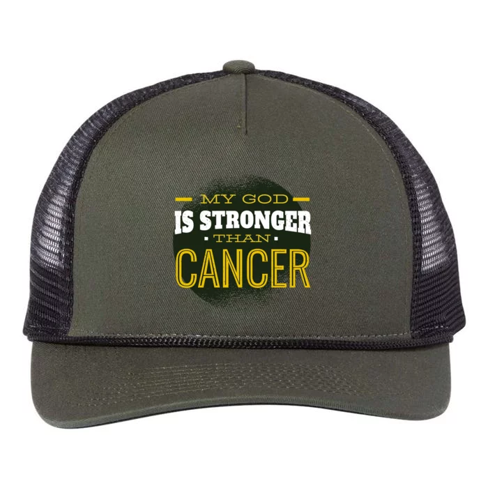 My God Is Stronger Than Cancer Retro Rope Trucker Hat Cap