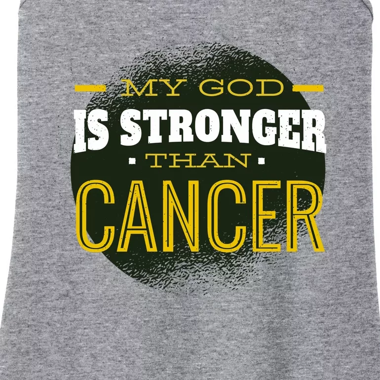 My God Is Stronger Than Cancer Ladies Essential Tank