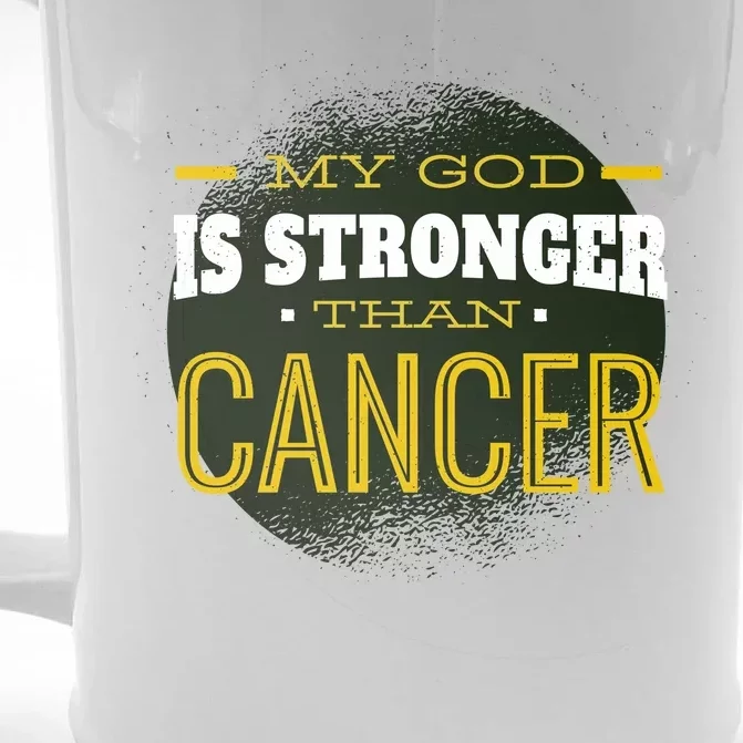 My God Is Stronger Than Cancer Front & Back Beer Stein