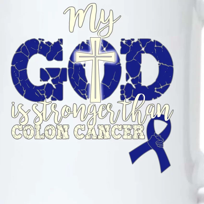 My God Is Stronger Than Colon Cancer Black Color Changing Mug