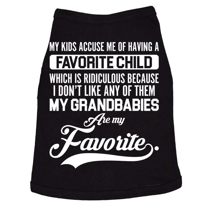 My Grandbabies Are My Favorite - Gift For Grandpa & Grandma Doggie Tank