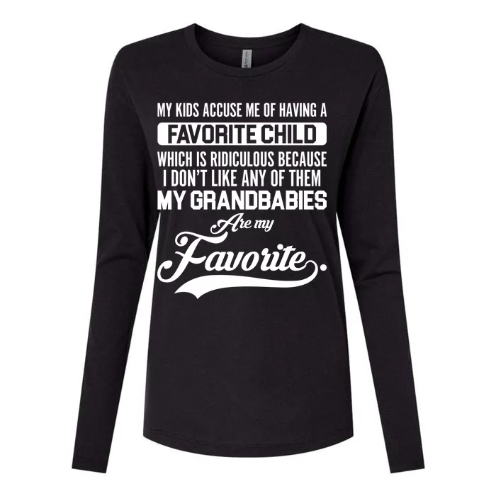 My Grandbabies Are My Favorite - Gift For Grandpa & Grandma Womens Cotton Relaxed Long Sleeve T-Shirt