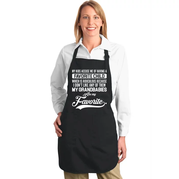 My Grandbabies Are My Favorite - Gift For Grandpa & Grandma Full-Length Apron With Pocket