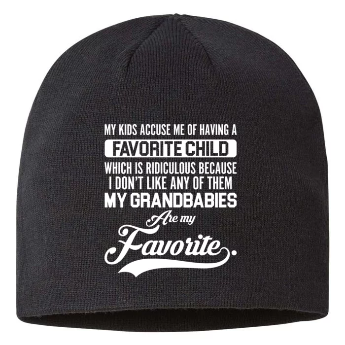 My Grandbabies Are My Favorite - Gift For Grandpa & Grandma 8 1/2in Sustainable Knit Beanie