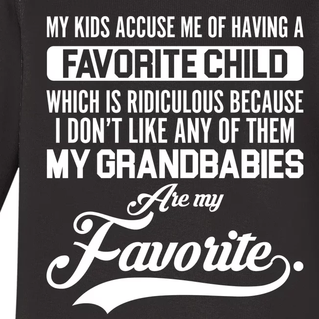 My Grandbabies Are My Favorite - Gift For Grandpa & Grandma Baby Long Sleeve Bodysuit