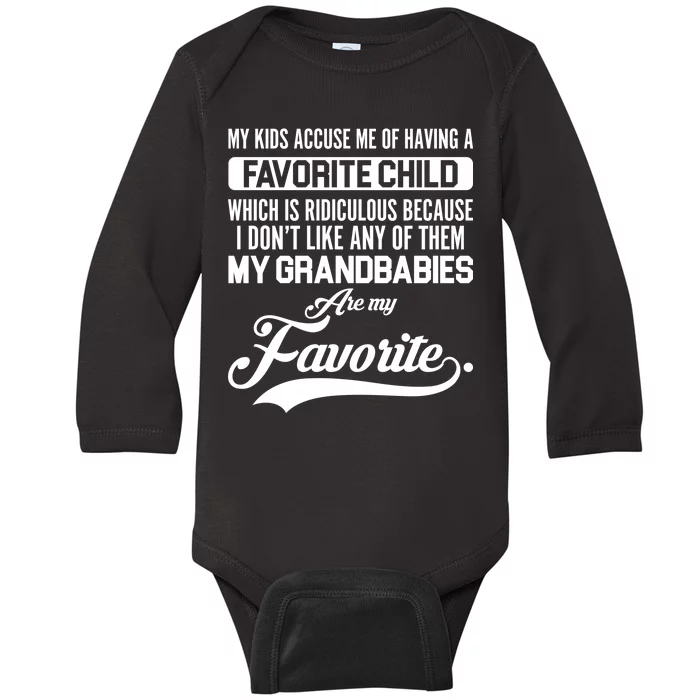 My Grandbabies Are My Favorite - Gift For Grandpa & Grandma Baby Long Sleeve Bodysuit