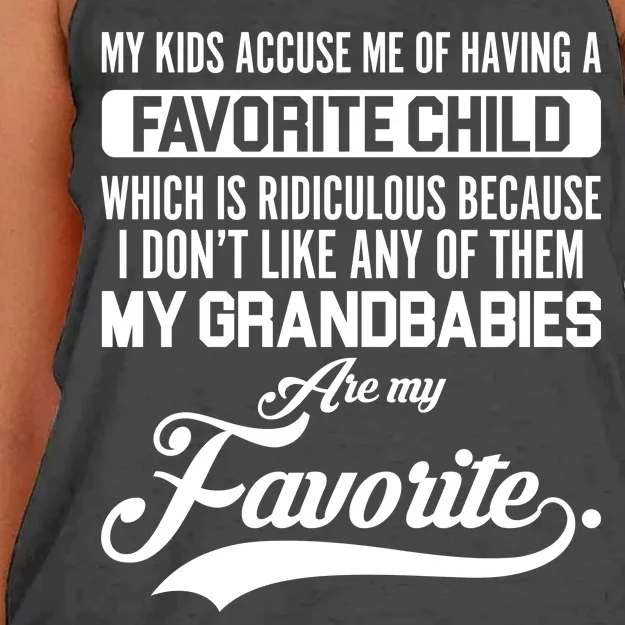 My Grandbabies Are My Favorite - Gift For Grandpa & Grandma Women's Knotted Racerback Tank