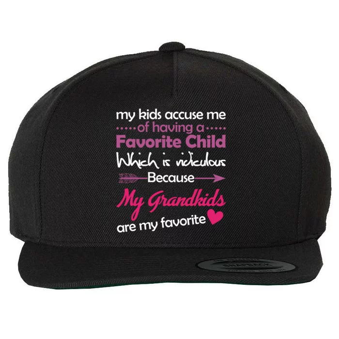 My Grandkids Are My Favorite Child Wool Snapback Cap