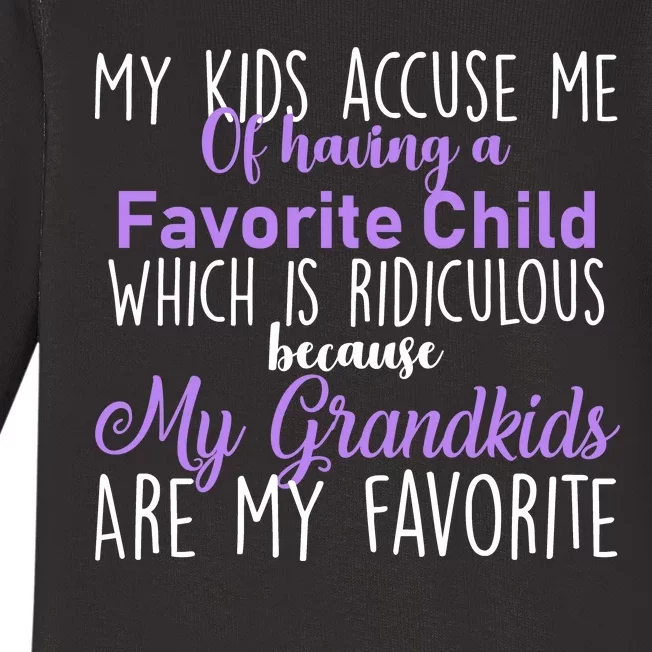 My Grandkids Are My Favorite Funny Grandparents Baby Long Sleeve Bodysuit