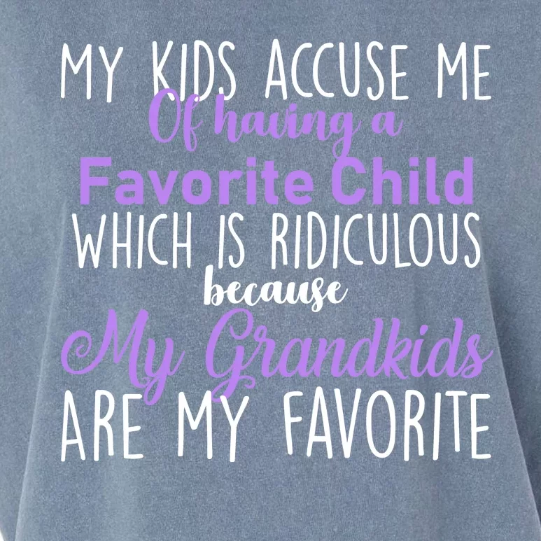 My Grandkids Are My Favorite Funny Grandparents Garment-Dyed Women's Muscle Tee