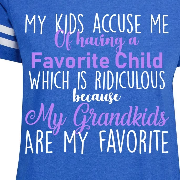 My Grandkids Are My Favorite Funny Grandparents Enza Ladies Jersey Football T-Shirt